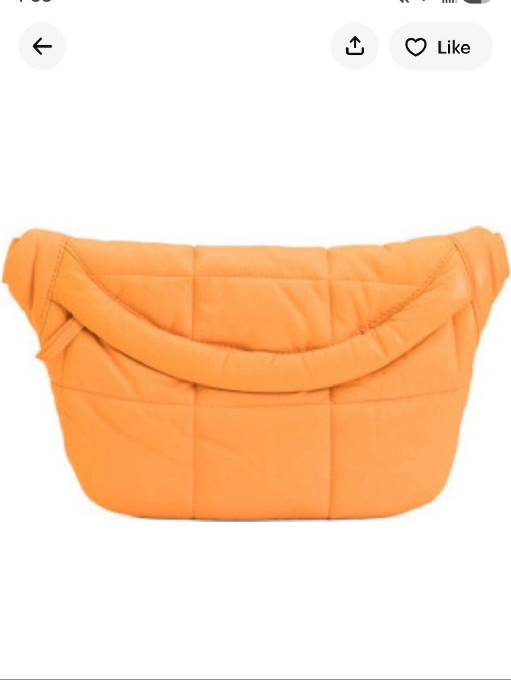 STYLISM Denmark Sheepskin Oversized Orange Puffy Quilted Crossbody Bag